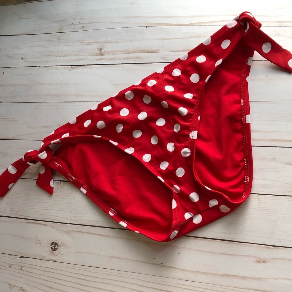 Mossimo red and white Polka dot bikini bottoms